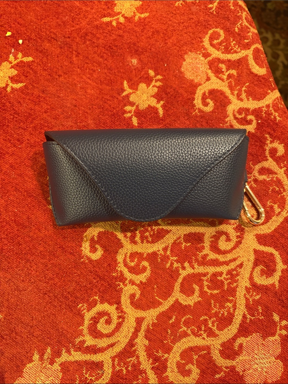 Loewe blue leather sunglasses case. New